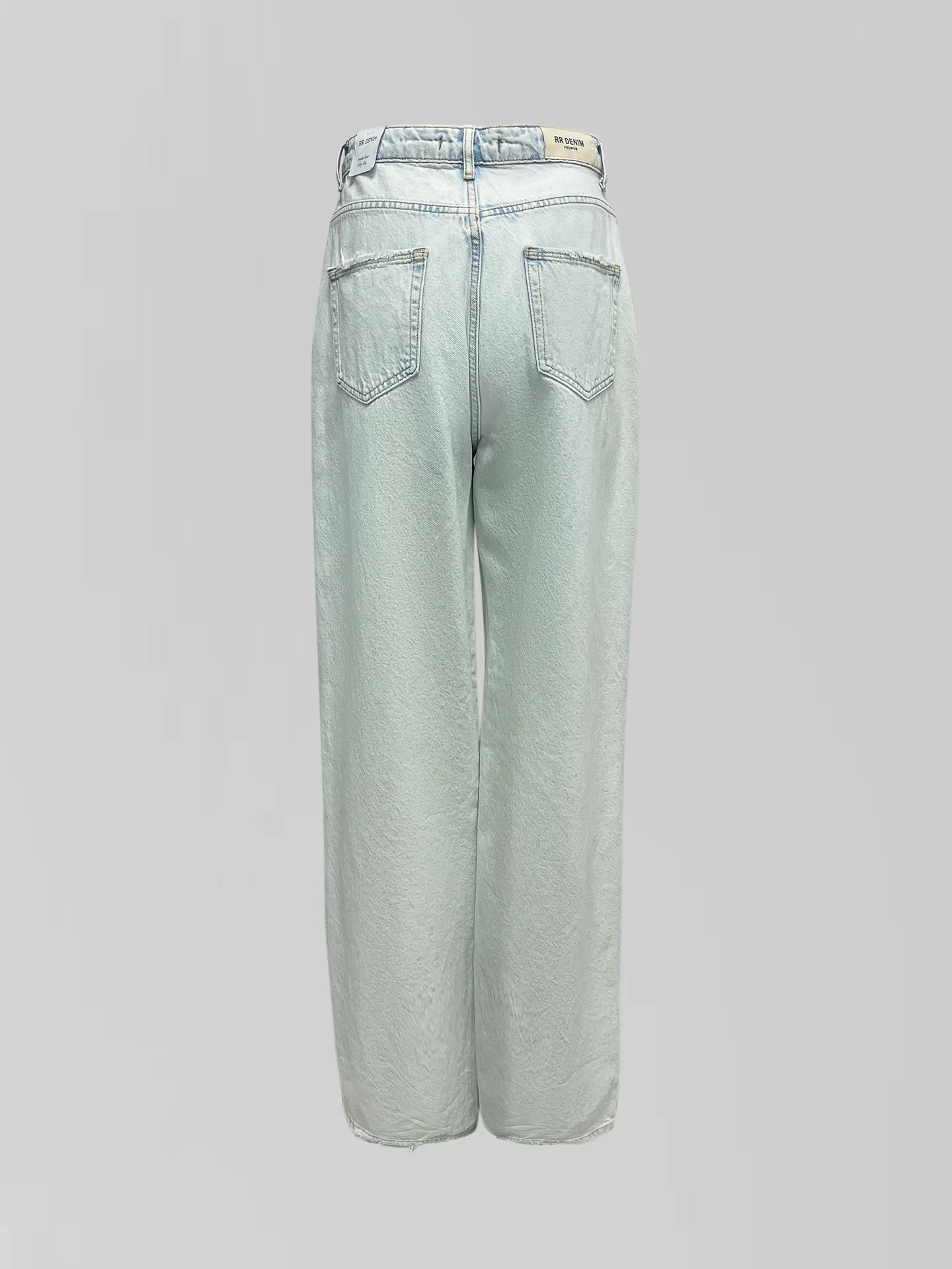 Джинсы RR Denim 1242 однотонные широкие с молнией и металлическими пуговицами