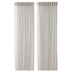 IKEA GLESGRÖE  (ИКЕА ГЛЕСГРÖЕ)  -  Шторы, 2 шт, на ленте/серая, 145x300 см