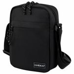 Сумка на плечо HEIKKI COMPACT (ХЕЙКИ), два кармана, черная, 22х17х6 см, 272630