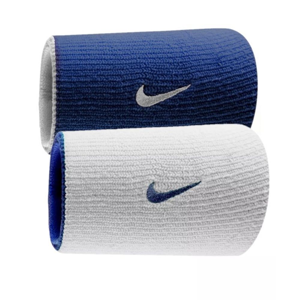 Напульсник теннисный Nike Dri-Fit Double-Wide Wirstbands Home &amp; Away 2P - varsity royal/white