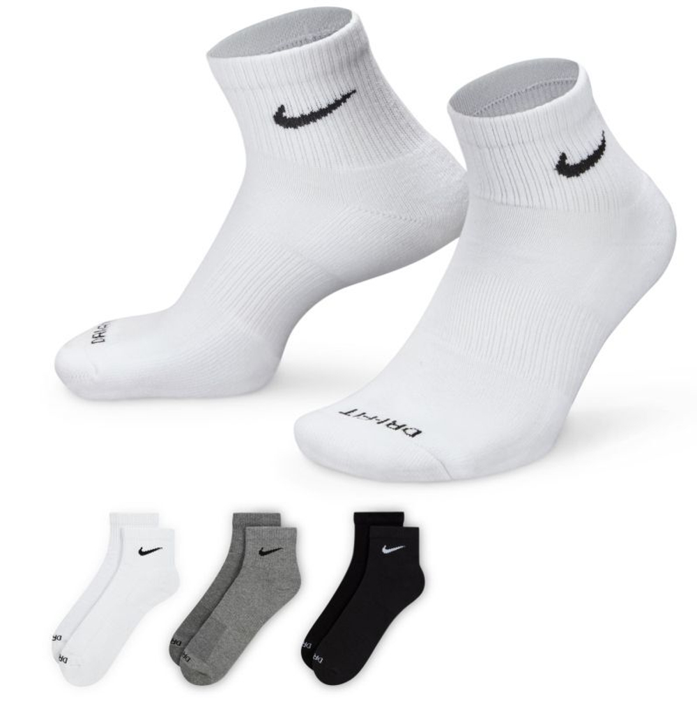 Теннисные носки Nike Everyday Plus Cushioned Training Ankle 3P - multicolor