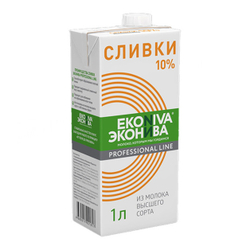 Сливки ультрапастеризованные 10% «ЭкоНива» ГОСТ - 1 л