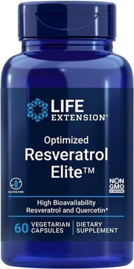 Life Extension, Оптимизированный ресвератрол, Optimized Resveratrol, 60 вегетарианских капсул