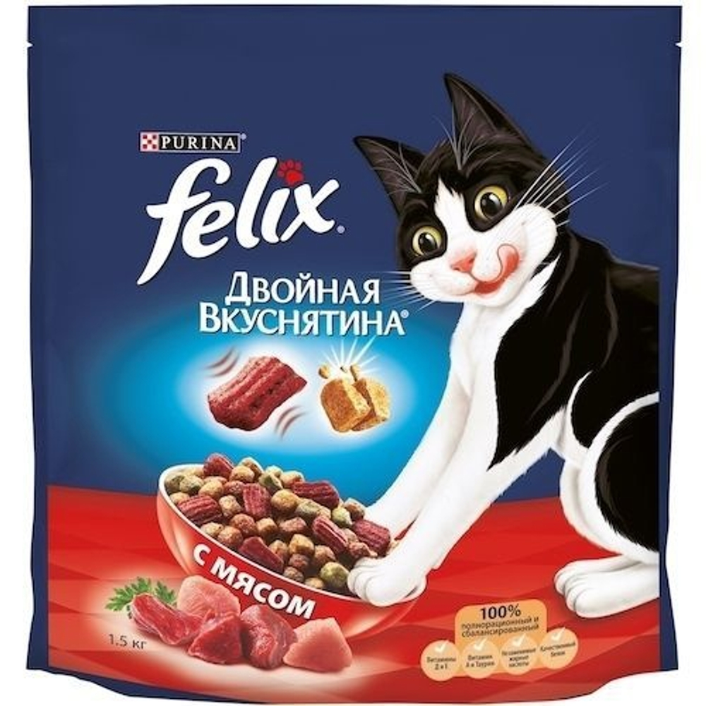 Сухой корм Felix Двойная вкуснятина  для кошек