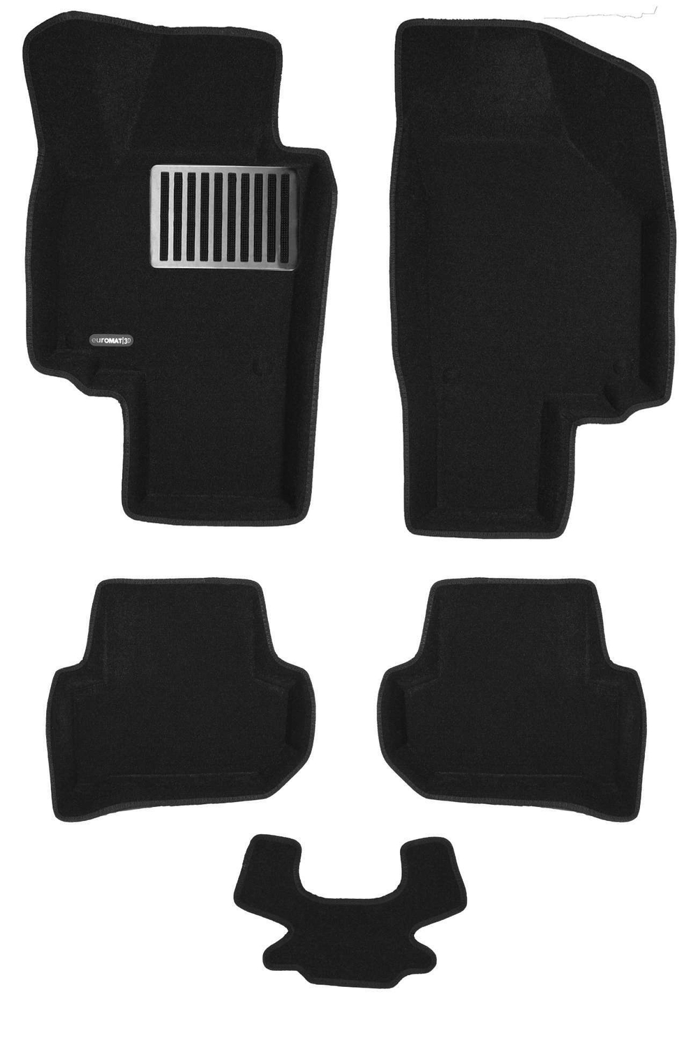 Коврики салона для SKODA Yeti (2009-2017) Euromat 3D Lux черные. Арт. EM3D-004511
