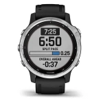 Спортивные наручные часы Garmin Fenix 6S Solar серебристый с черным ремешком 010-02409-00