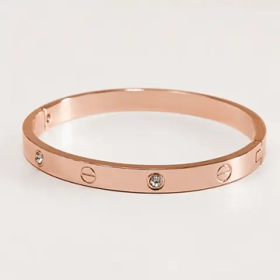 Жесткий браслет «Love Crystal» Rose Gold