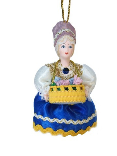 Кукла-подвеска сувенирная Цветочница