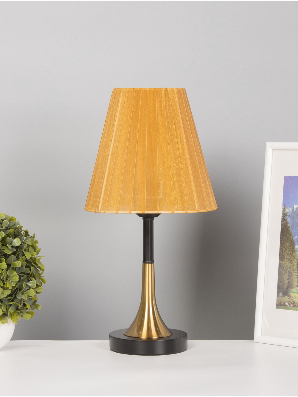 Лампа настольная "Рита" 1х40Вт Е27 черный/бронза/коричневый 20х20х40см