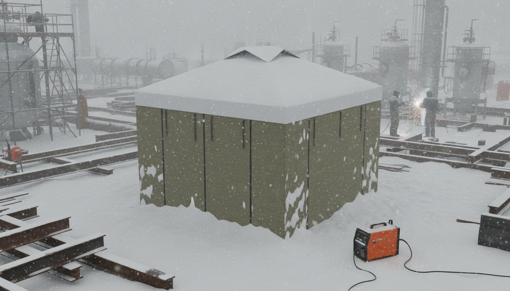 Палатка сварщика МногоТентов шатер 3х3 м. (Стены брезент ОП/крыша ткань ПВХ).