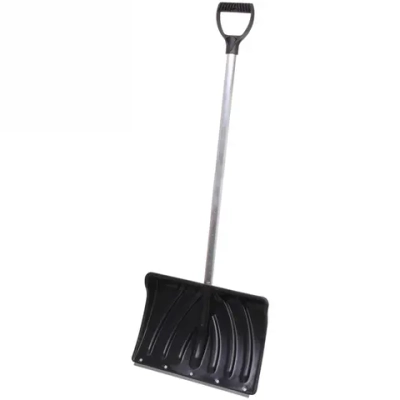 Лопата снеговая «Крепыш-2» 465*340 мм, пластик.с клёп. пл., алюм.черенком и V-ручкой, d=32