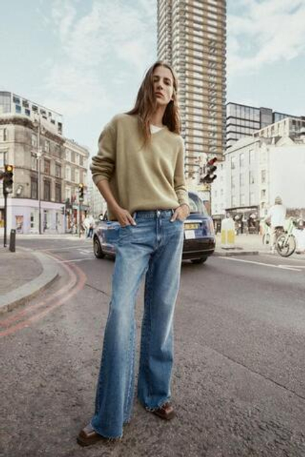 ZARA ДЖИНСЫ Z1975 WIDE LEG С ВЫСОКОЙ ПОСАДКОЙ, ИНДИГО