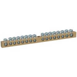 Шина ЭРА NO-122-18 PEN земля-ноль 6х9мм 16/1 латунная с креплениями по центру