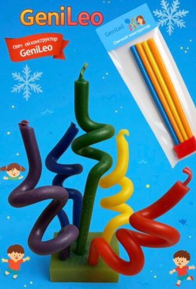 Свечной конструктор GeniLeo набор для творчества, свеча своими руками (цветные восковые элементы)