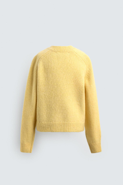 ZARA X DISNEY ШЕРСТЯНОЙ ДЖЕМПЕР PLUTO, ПАСТЕЛЬНО-ЖЕЛТЫЙ