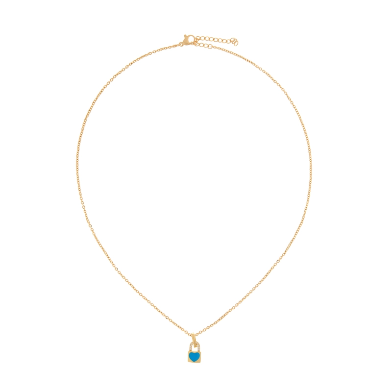 Колье Мини Замок-Сердце – Синее