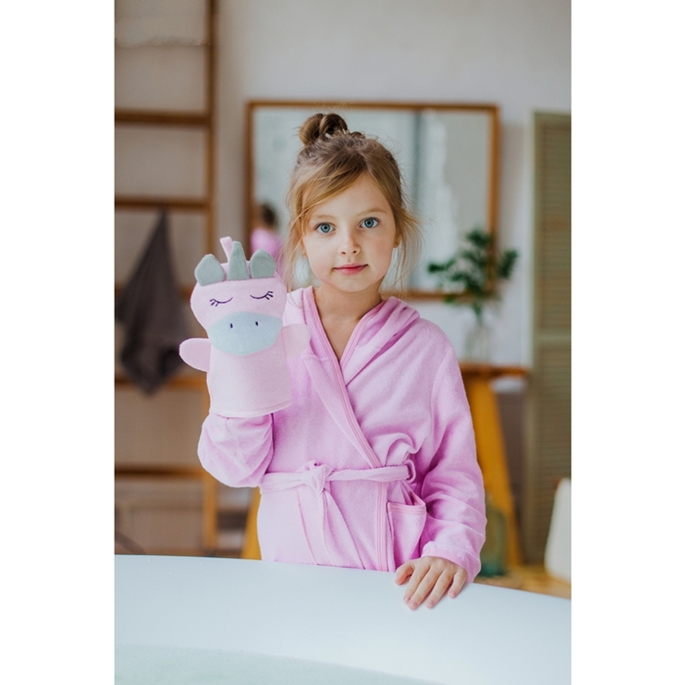 4442513 Мочалка варежка детская "Единорожка"