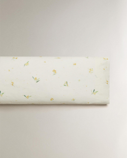 Наволочка Zara Home, лён 55%, хлопок 45%, с цветочным принтом, 7116/091