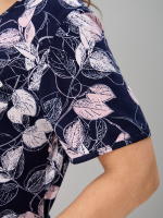 Халат Х-058/синий-розлистья