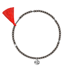 браслет из гематита с красной кистью