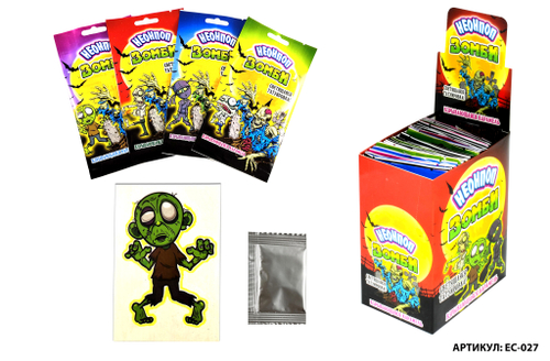 Карам. взрыв. "Неонпоп (зомби)" со свет. тату 12*36шт 1г