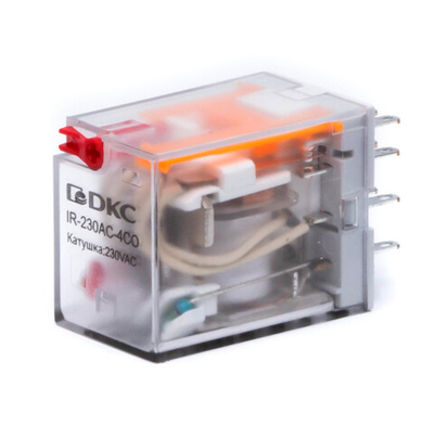 Реле миниатюрное промышленное общего назначения, 4CO, ком. ток 6А, AgSnO2, напряжение 115V AC, опция: тест-кнопка+светодиод