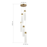 SL6236.303.05 Светильник подвесной ST-Luce Латунь/Прозрачный LED 5*12W 4000K CHAMPAGNE