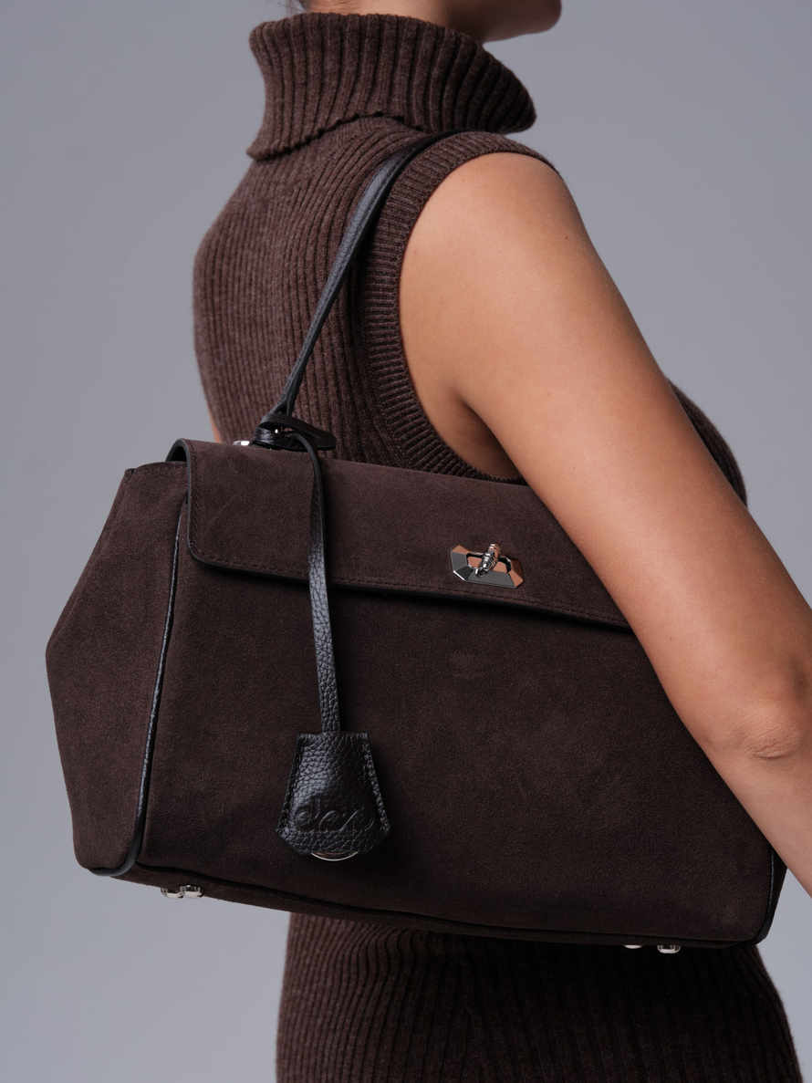 Замшевая сумка Nadi DBR 31356 темно-коричневый