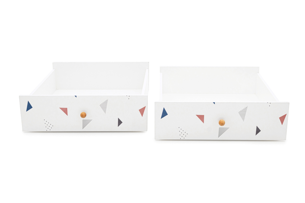 Ящики для кровати Бельмарко Stumpa Треугольники розовый синий