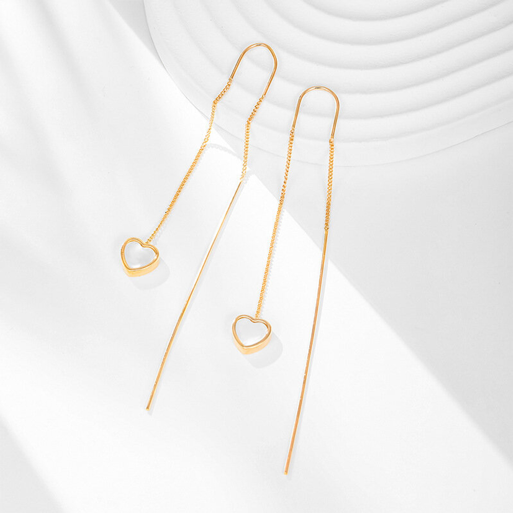 Серьги гвоздики бижутерия, сердце