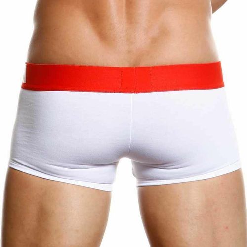 Мужские трусы хипсы белые с красной резинкой Aussiebum Flame Burn Hipster AB00258