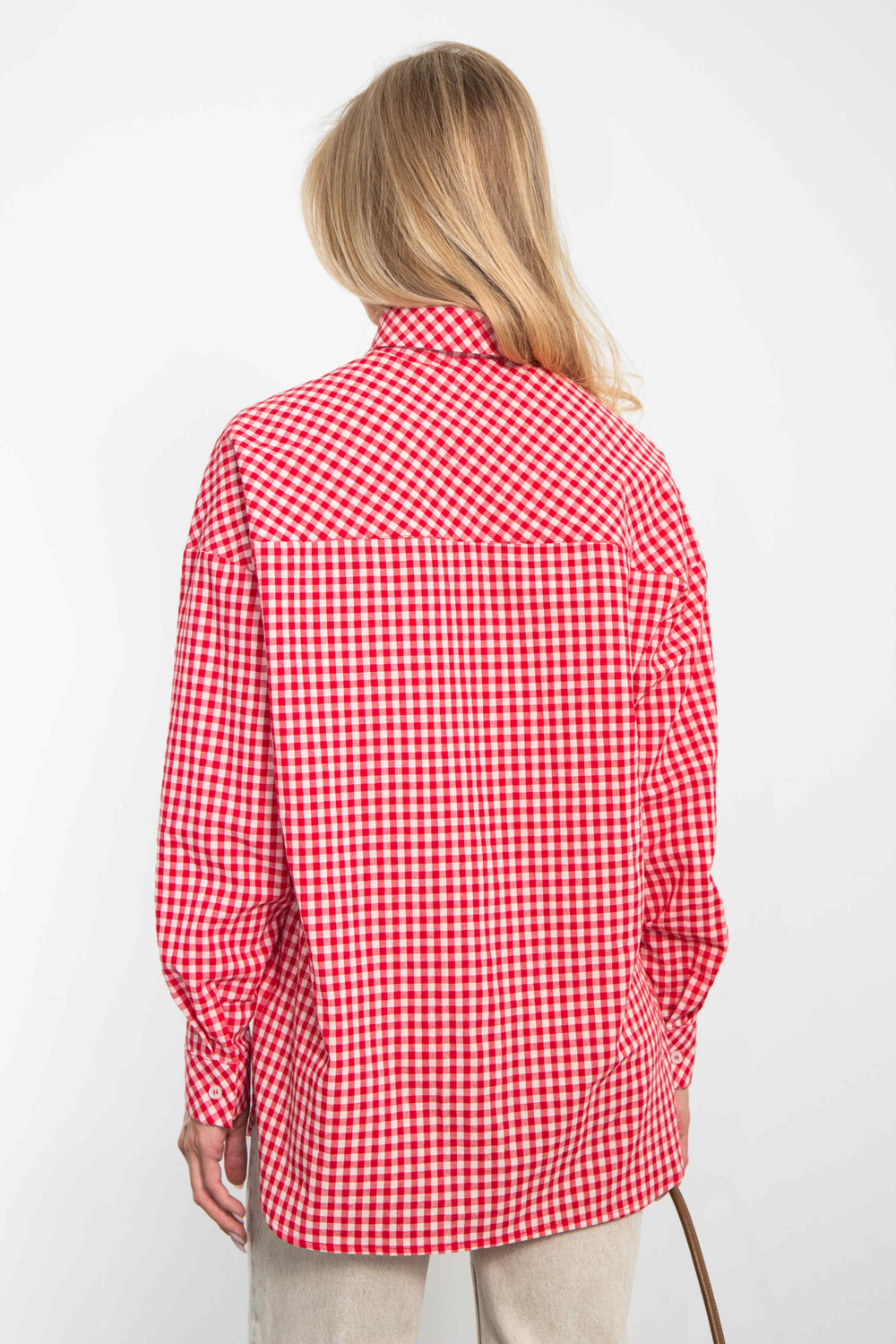 Рубашка Модная клеточка красно-белого цвета