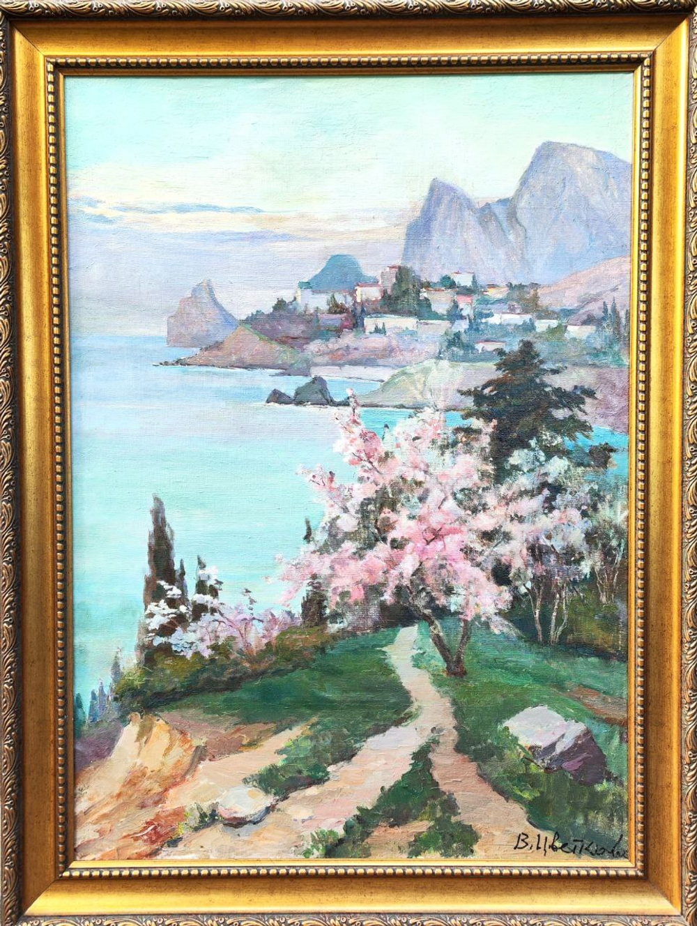 Картина Цветковой В.П. "Весна Симеиз" холст/масло 135х100