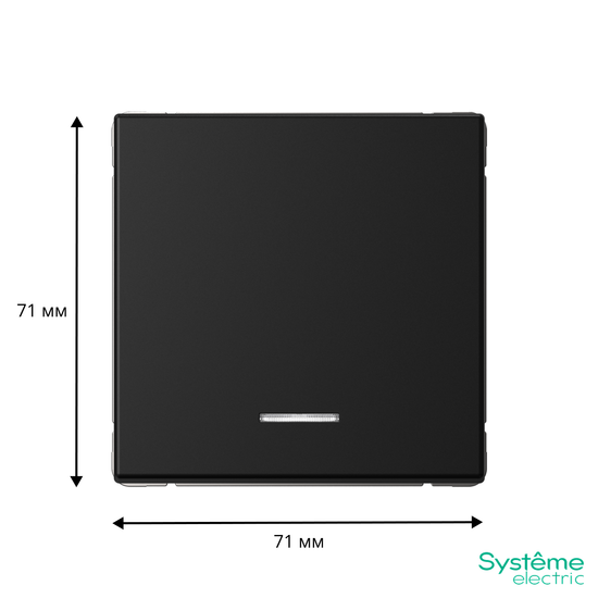 Выключатель кнопочный 1-кл. ArtGallery 10А с подсветкой механизм карбон SE GAL001016