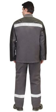 Костюм сварщика "Сириус-Геркулес" полукомбинезон (т.серый/черный)