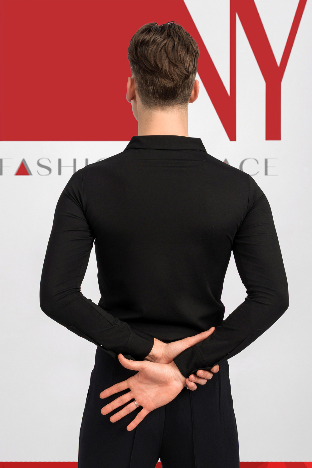 Поло с длинным рукавом черная Dry-Fit