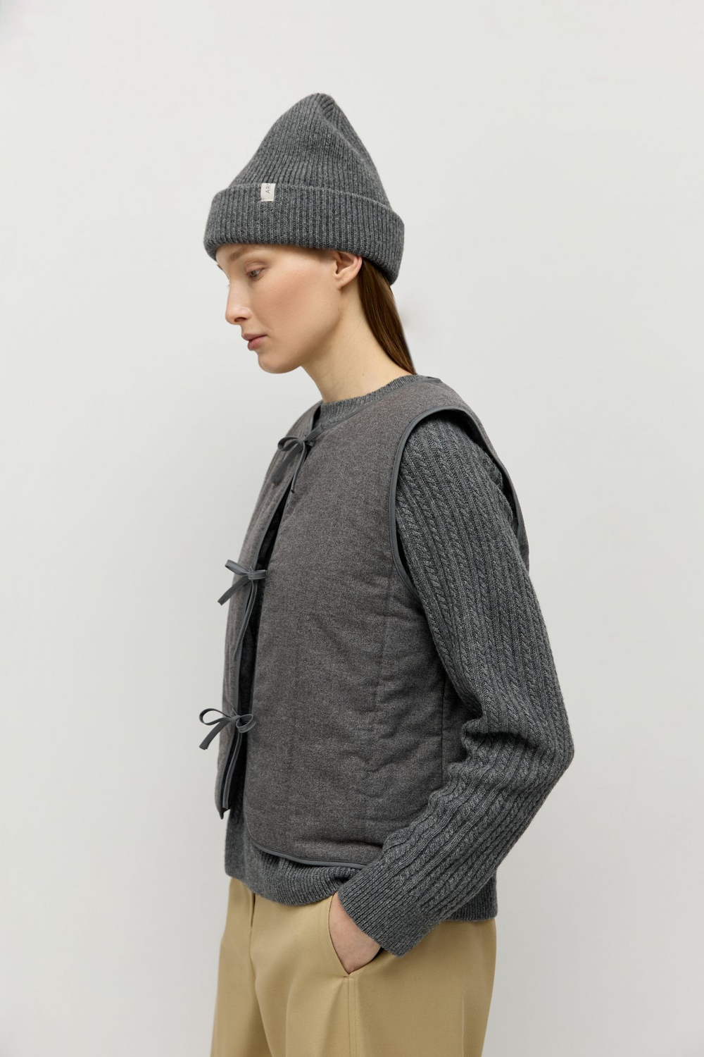 Жилет стеганый из фланели