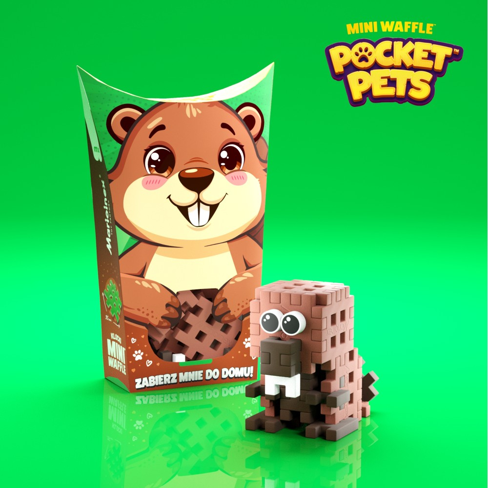 Конструктор Marioinex Mini Waffle Pocket Pets 907061 «Бобр» 25 деталей 907061 — фото 3