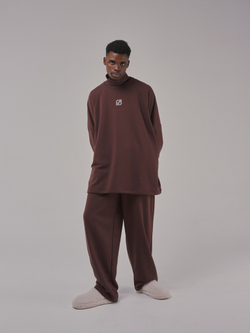 Wide Sweatpants LOGO French Roast