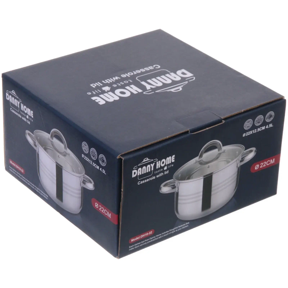 Кастрюля из нержавеющей стали MARIA 4,5л, индукция, DH10-22