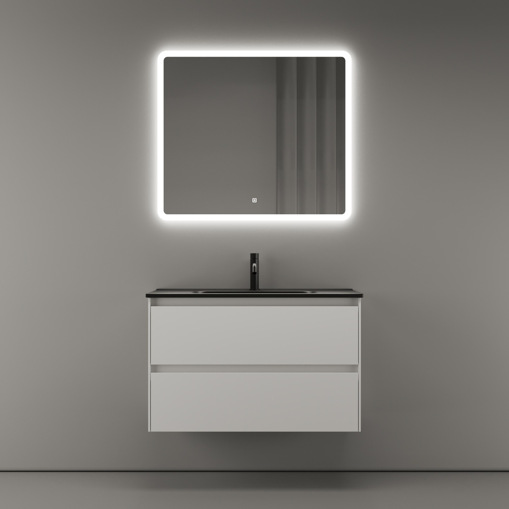 Тумба подвесная под раковину Sancos Cento, белый глянец 790х450х500