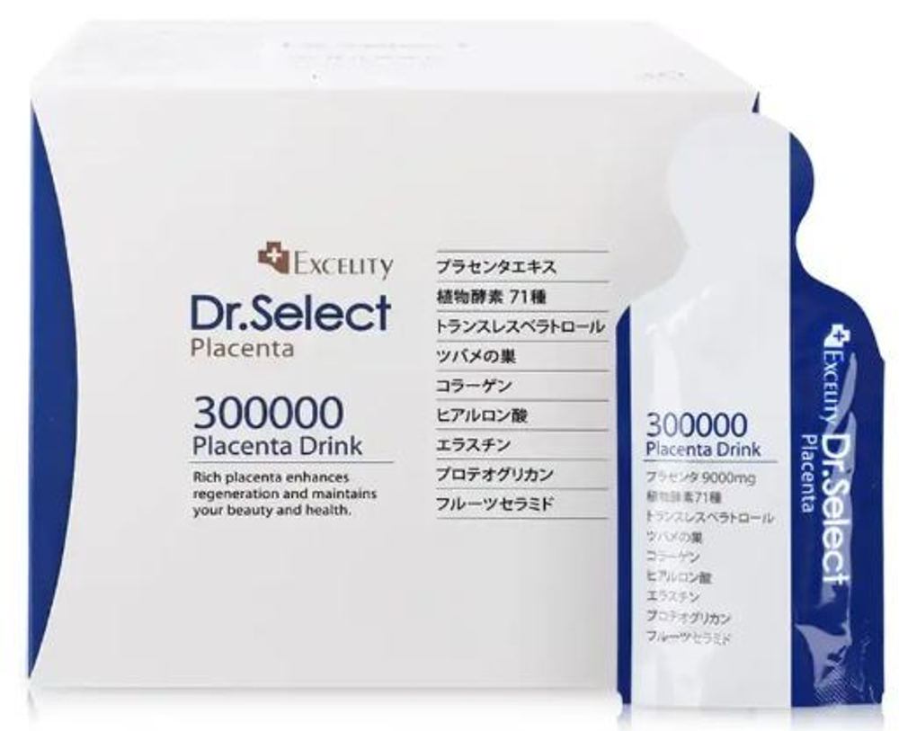 Плацента Dr.Select 300000 Placenta Drink, Высококонцентрированный экстракт здоровья, 30 стиков