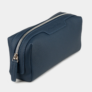 Несессер Tube из кожи теленка синего цвета