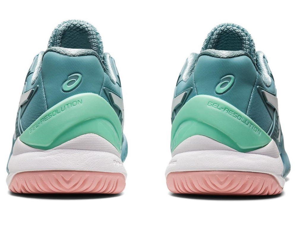 Женские Кроссовки теннисные Asics Gel-Resolution 8 - smoke blue/white