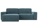 Диван угловой Прага классик левый угол, Бирюзовый, Велюр, 116763L