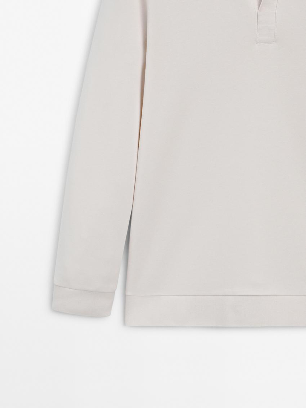 Massimo Dutti Свитер с воротником-поло, бежевый