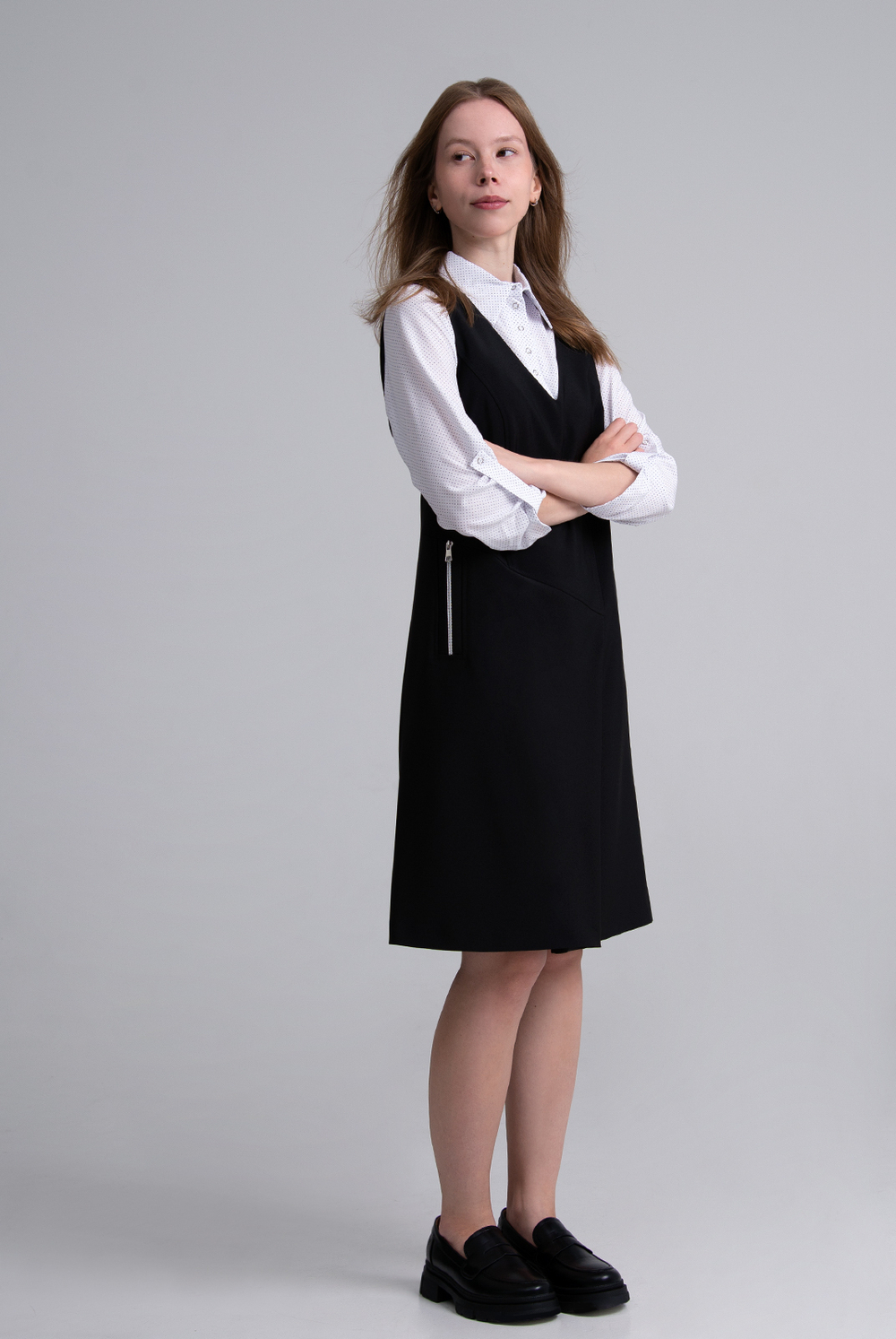 Офисный сарафан 2614АП, черный #70Ч082614АП