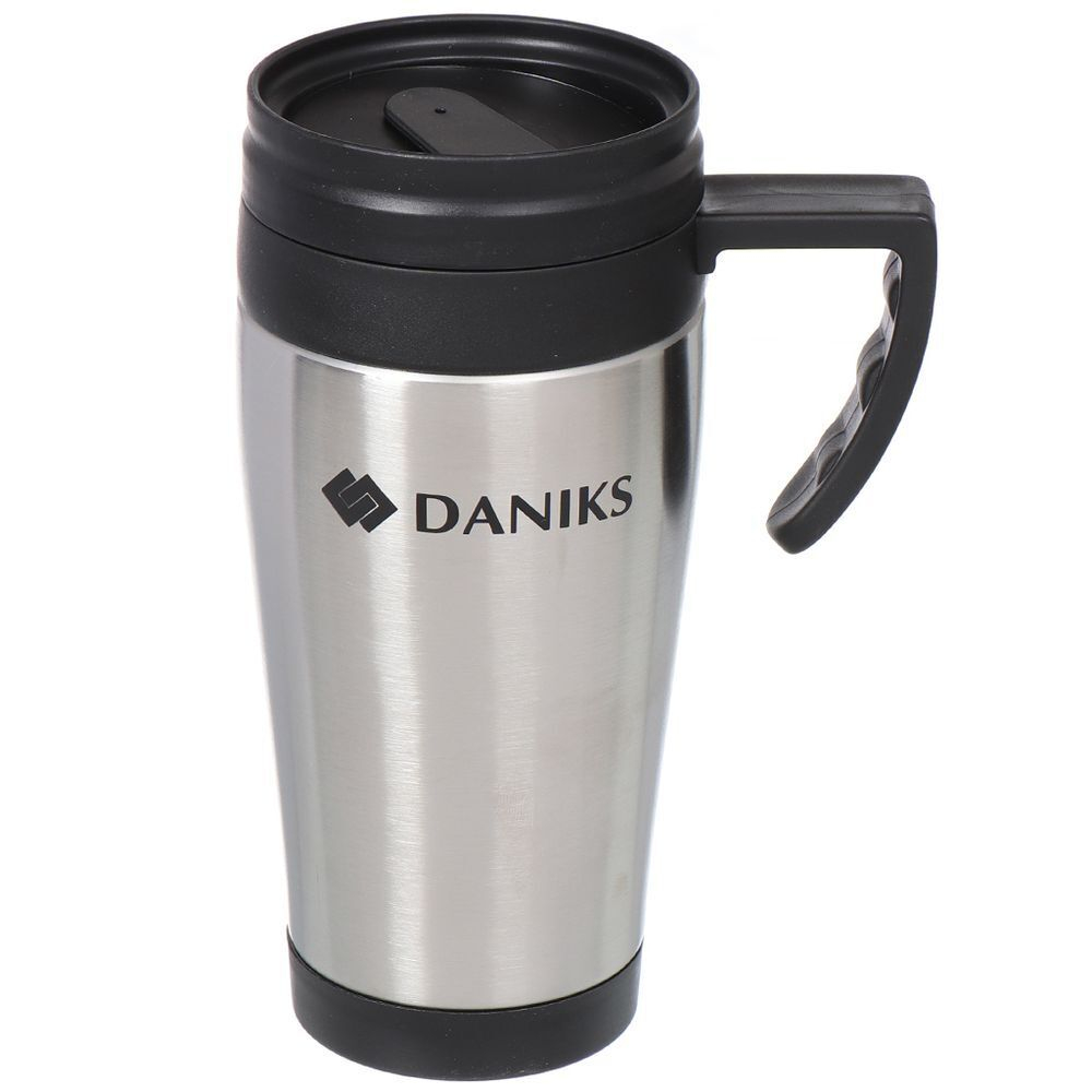 Термокружка нерж сталь, пластик, 0.4 л, Daniks, серебр, SL-109