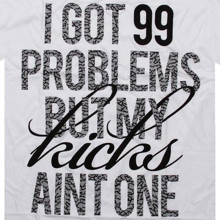 Футболка Sneaktip 99 Problems Cement белая