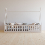 Надстройка к односпальной кровати 90х200 Афина из массива сосны, белая (1 вариант)